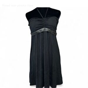 SILVER DAGGER Black Cocktail Dress with Halter Neckline M, NWT